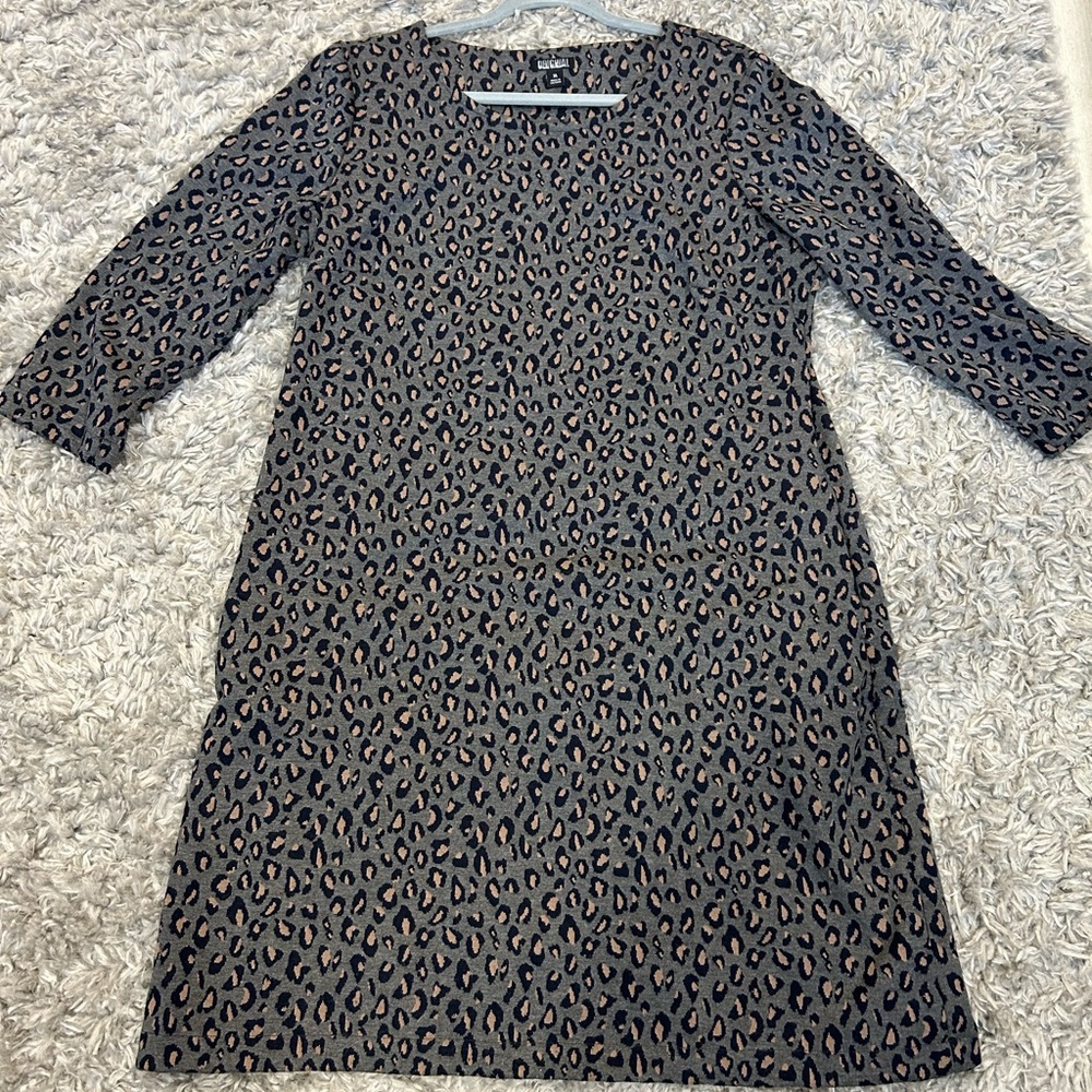 Nicole Miller Animal Print Sweater Dress